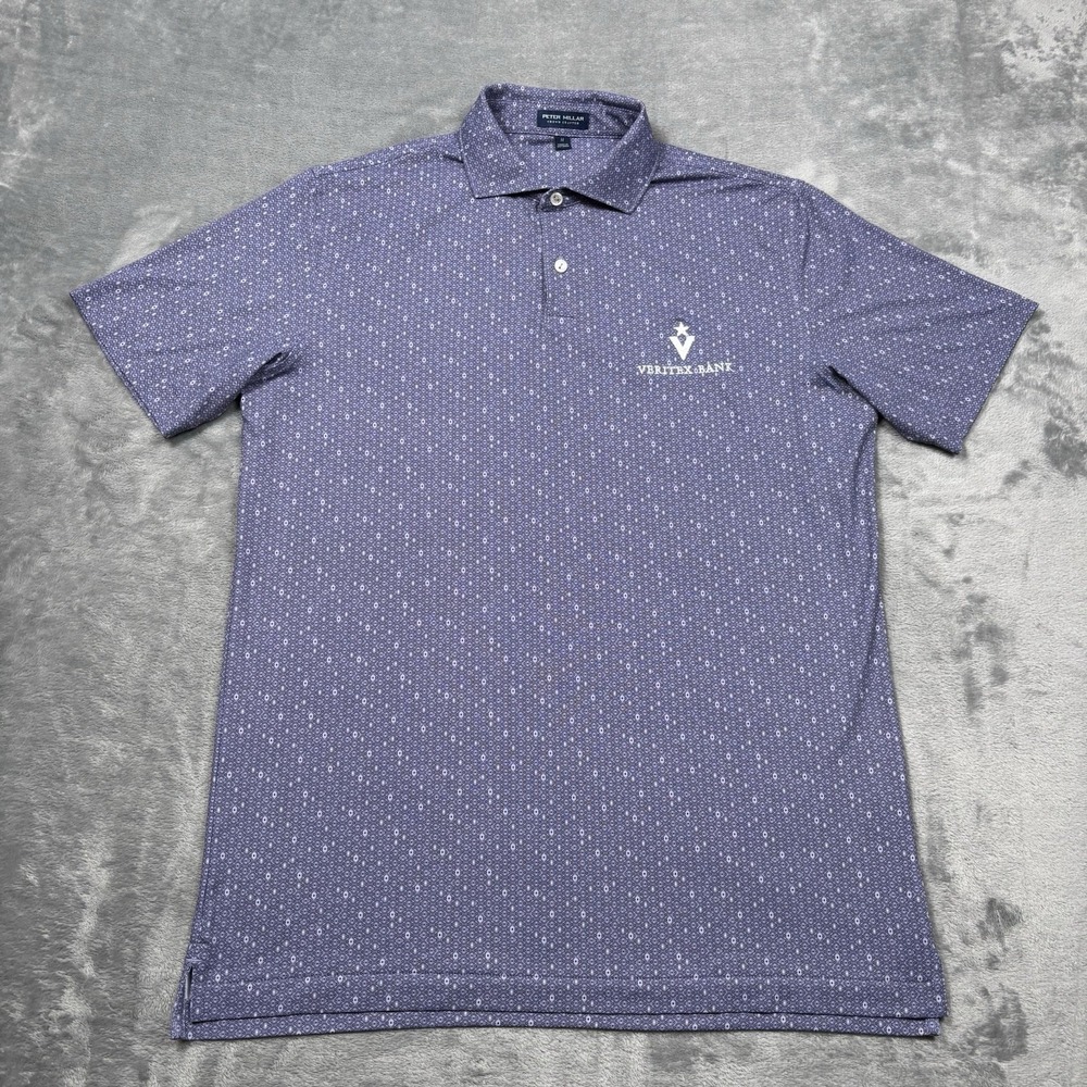 Peter Millar Crown Crafted Harmon Geo Jersey Performance Polo Shirt Medium